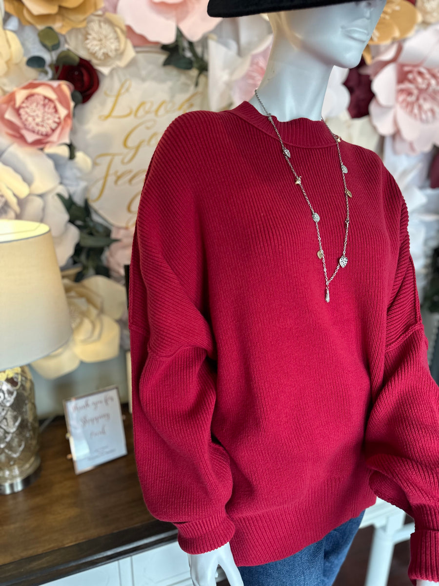 Burgundy tunic hotsell sweater