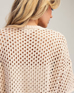 Sand Short Sleeve Crochet Cardigan