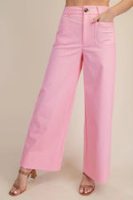 Pink Wide Leg Denim
