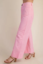 Pink Wide Leg Denim