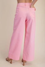 Pink Wide Leg Denim