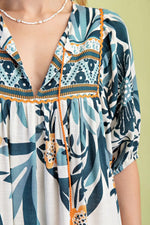Jade Printed Dress with tassel