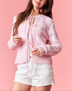 Light Pink tie Front Cardigan