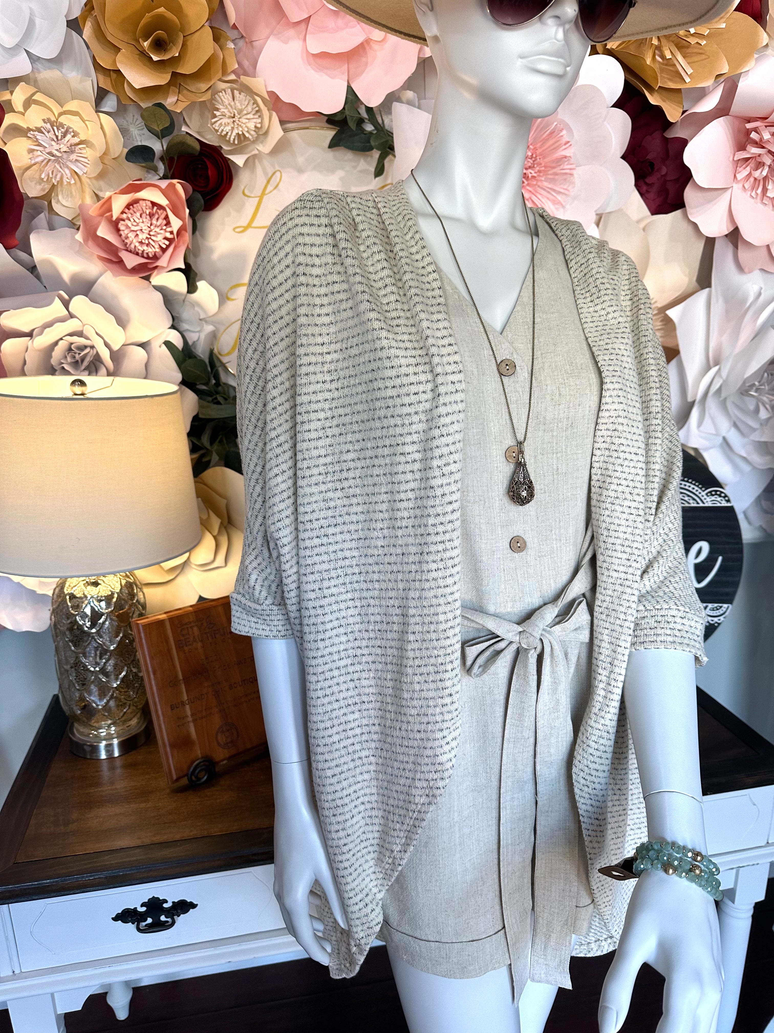 Oatmeal/Grey Cocoon Cardigan