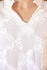 Ivory Floral Textured Top