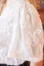 Ivory Floral Textured Top