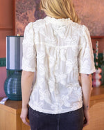 Ivory Floral Textured Top