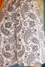 Cream & Gray Paisley Top