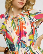 Orange Mix Tropical Print Dress