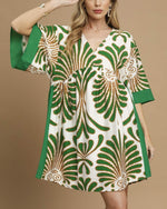 Green Leaf Kimono Sleeve Dress