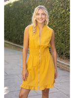 Mustard Zip Up Dress