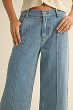 Light Denim wide hem bottoms