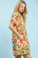 Green Mix Abstract Dress