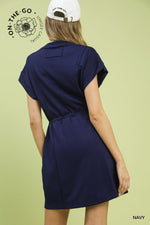 Navy Drawstring Dress