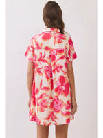Pink floral Collared Dress