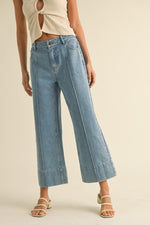 Light Denim wide hem bottoms