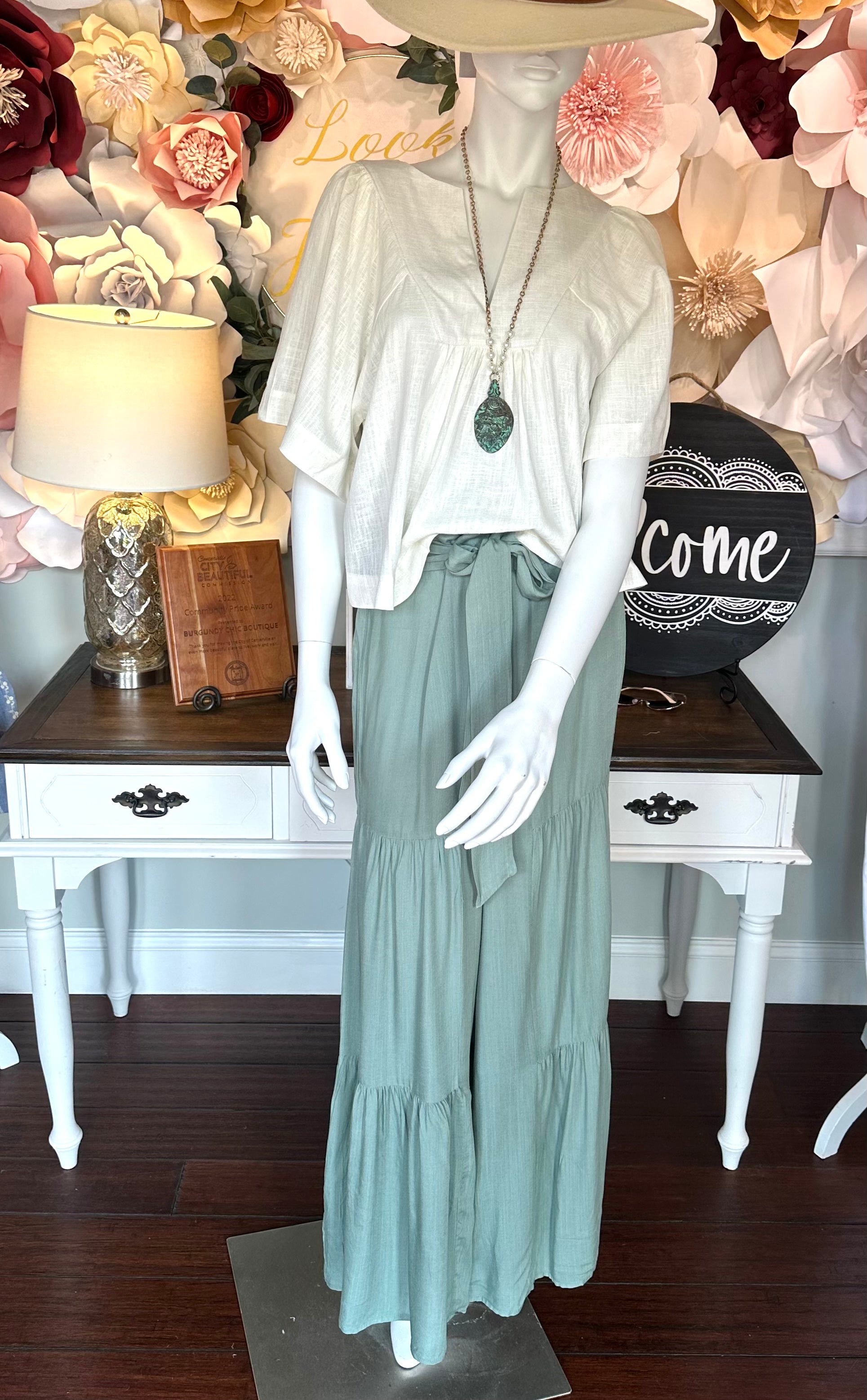 Tiered Wide Leg Pants