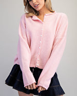 Soft Pink Button Cardigan