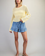 Crochet Scallop Trim Sweater