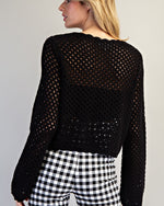 Crochet Scallop Trim Sweater