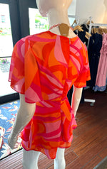 Pink & Orange Wide Sleeve Romper