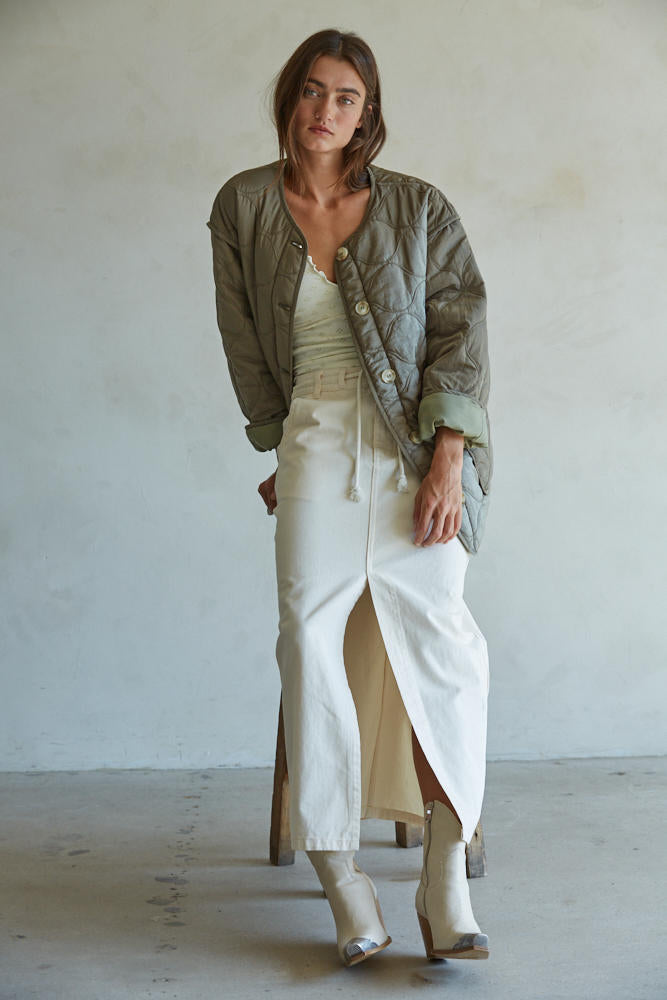 Olive Quilted Jacket