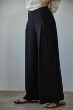 Black Cotton Wide Leg pants