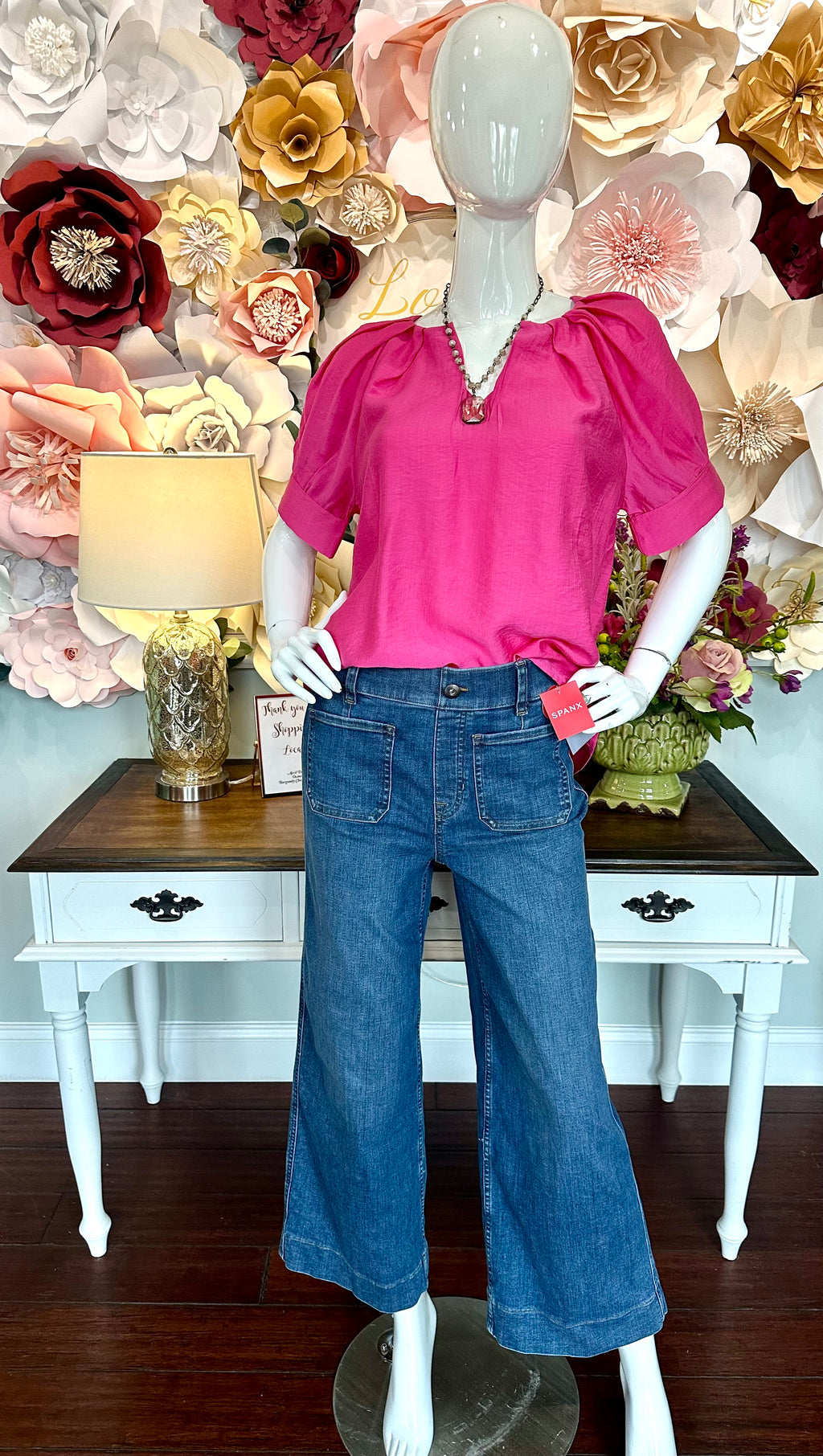 Spanx Cropped Wide Leg Denim