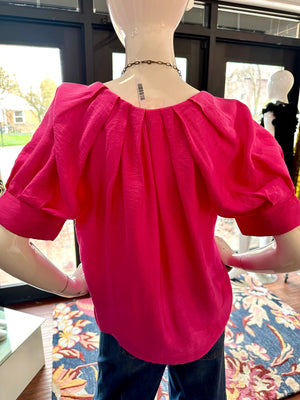 V-Neck top with puffed sleeve