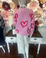 Pink Fuchsia Heart Sweater