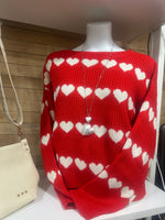 Red Sweater with White Hearts
