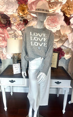 Grey Sweater White Love