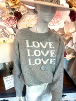 Grey Sweater White Love