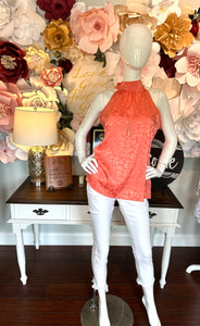 Coral Sleeveless Top