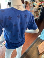 Blue “America” Top with Stars