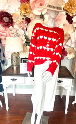 Red Sweater with White Hearts