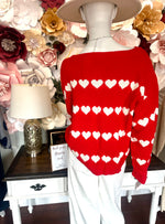 Red Sweater with White Hearts