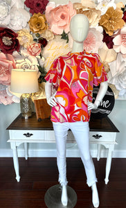 Red, Orange, White multi print