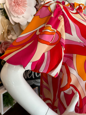 Red, Orange, White multi print