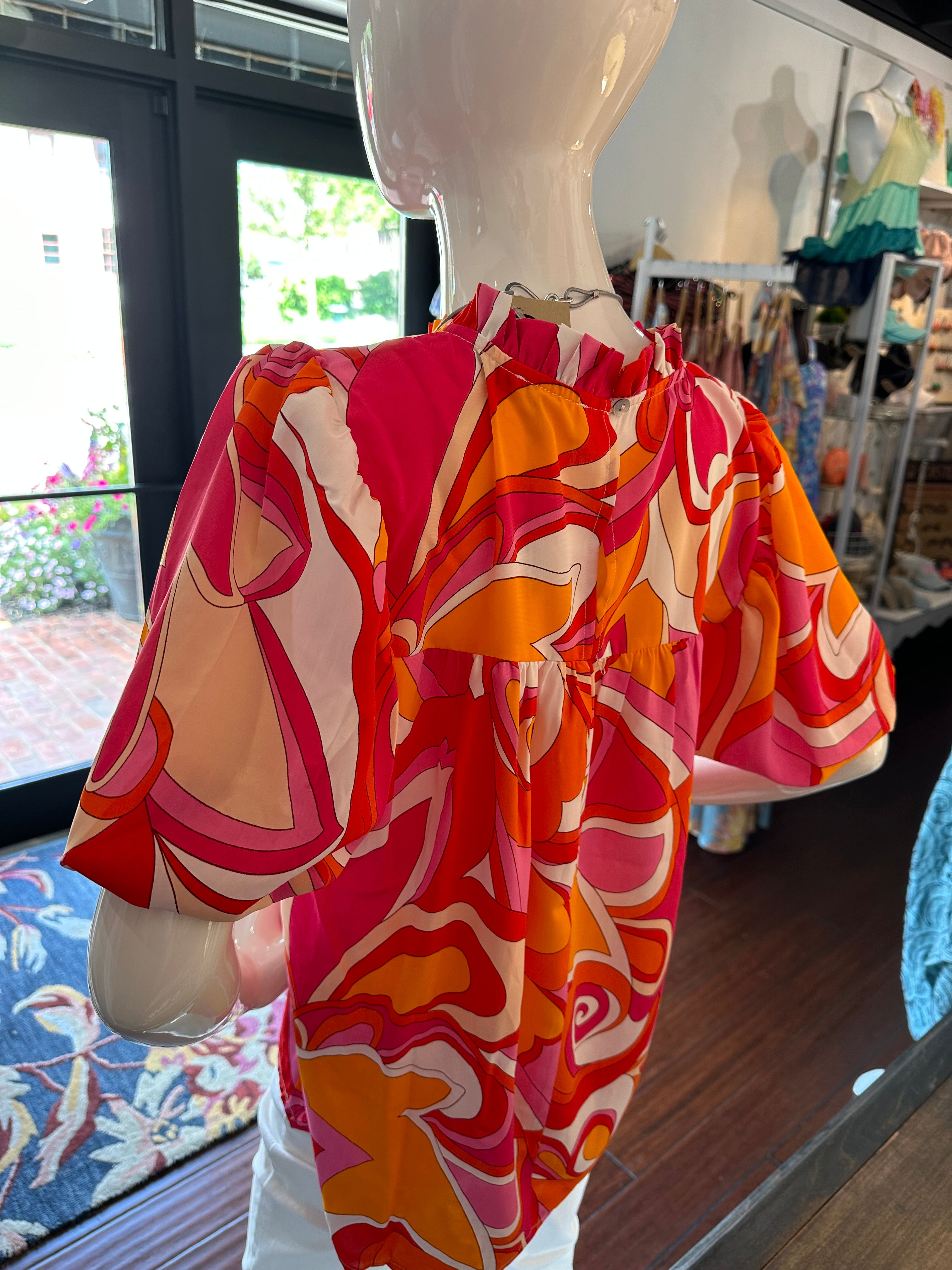 Red, Orange, White multi print