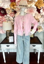 Light Pink tie Front Cardigan