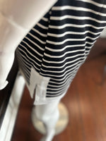 Black/White Drop Shoulder Striped Dress