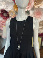 Black Solid Wide Sleeveless Dress