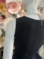 Black Solid Wide Sleeveless Dress