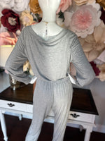 Grey Off Shoulder Jumpsuit