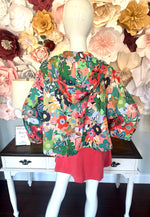 Coral Mix Floral Windbreaker
