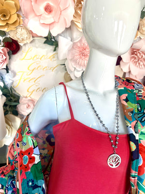 Coral Mix Floral Windbreaker