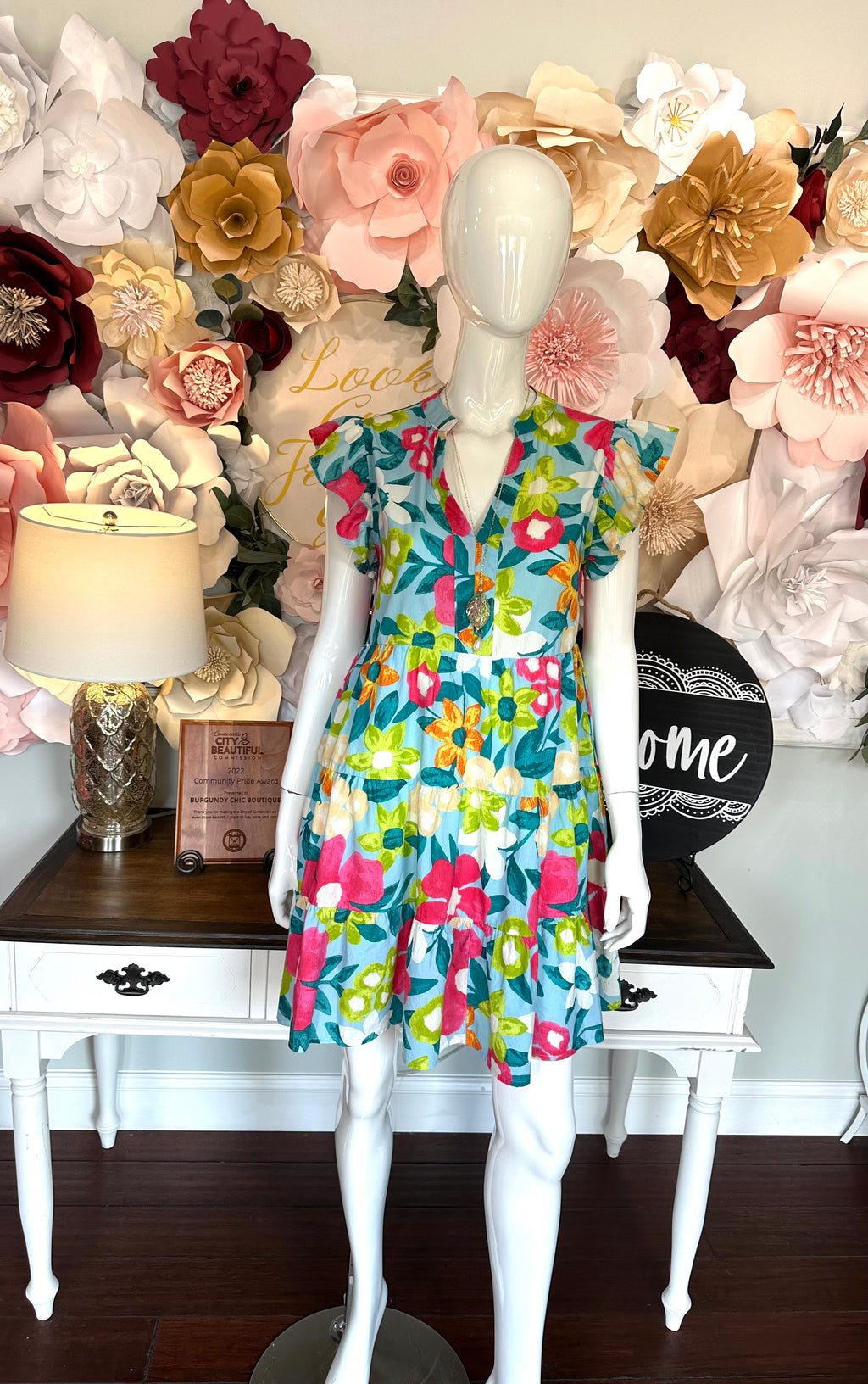 Flower Print Mini Dress