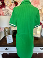 Green Drawstring Waist Dress