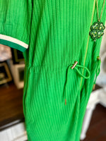 Green Drawstring Waist Dress